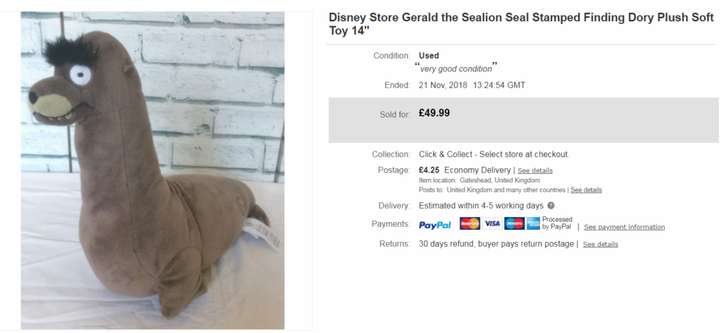 Gerald the Sealion Ebay Reseller
