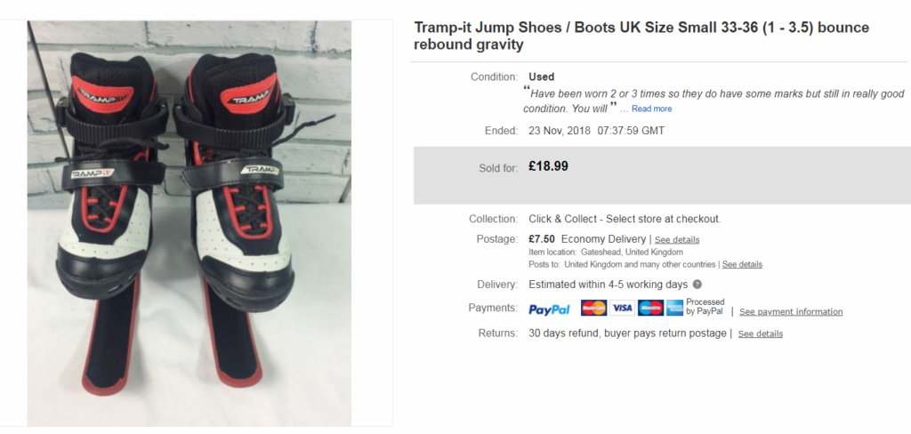 Tramp-it Jump Boots Ebay Reseller