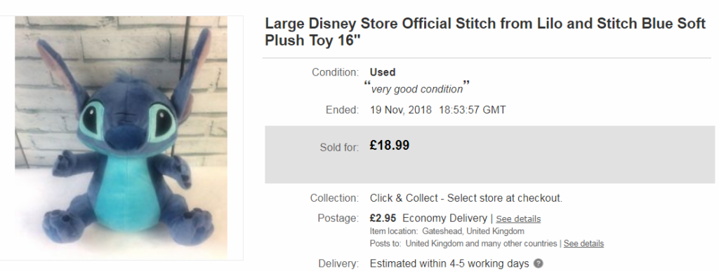 Disney Stitch Ebay Reseller