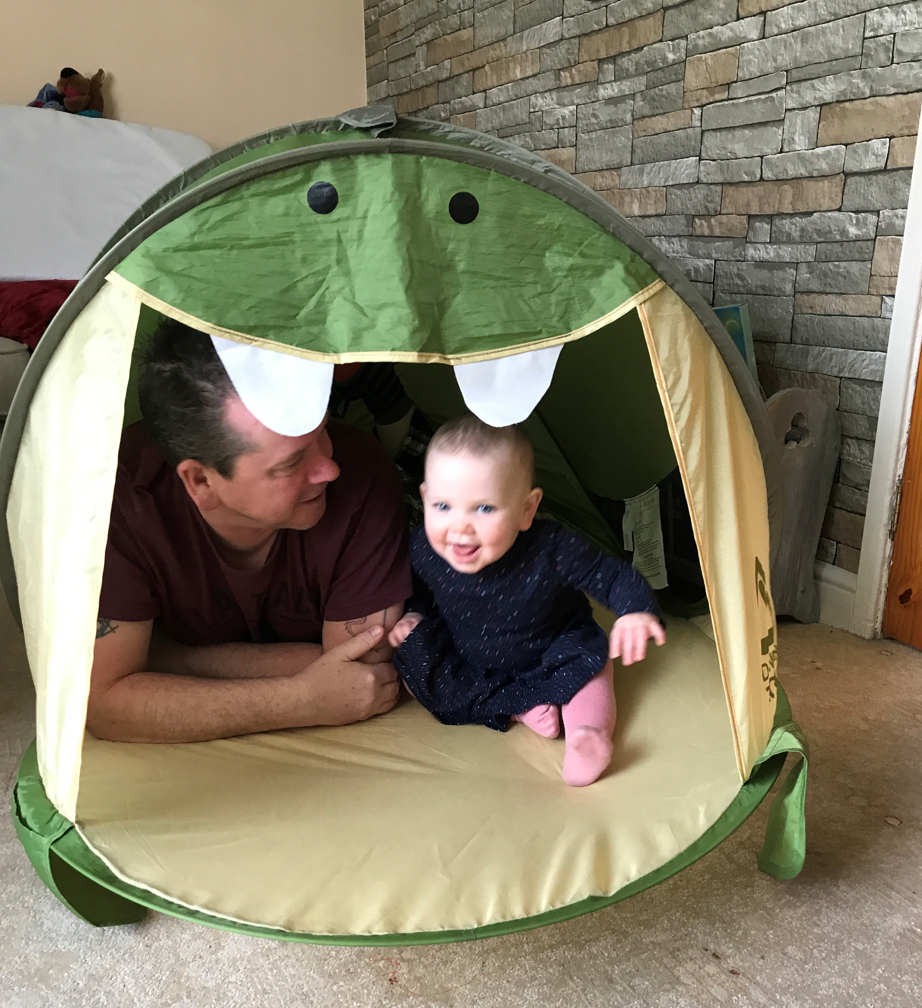 Playing in the tent with granda